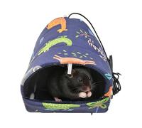 Hamster Bed - Printed Fabric Short Plush S 9x9x8 Cm | Electric Pet Supplies with Soft USB Heating with Warmth, Flat Layout Design, Cage, Rests