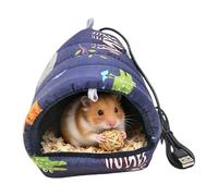 Hamster Bed - Printed Fabric Short Plush S 9x9x8 Cm | Electric Pet Supplies with Soft USB Heating with Warmth, Flat Layout Design, Cage, Rests