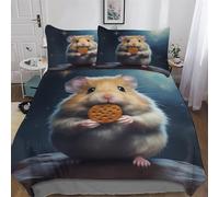 Hamster Bedding Set Duvet Cover Comforter Cover Ultra Soft Quilt Cover for Kids, Girls, Boys And Teens 2 Pieces with Pillowcase Cosy Super Easy Care Bed Linen Single (135x200cm)