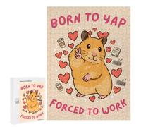 Hamster Born to Yap Forced to Work Jigsaw Puzzle, 500 PCS, Relaxing Activity for Adults, A Detailed Puzzle Experience for Adult Hobbyists, at Home