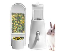 Hamster Bottle,Food and Water Dispenser Set - Large Capacity Food Drinking Dish Bowl for Dwarf Hamster Chinchilla Bunny Hedgehog