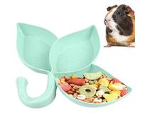 Hamster Bowl, Hamster Food Bowl, Water Bowl for Hamsters in Leaf Shape with 3 Compartments, Feeding Water Bowl for Small Animals, Chipmunks, Small Animal Food Bowl, Hamster Accessories