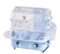 Hamster breeding cage spacious blue villa three layers of acrylic transparent Hamster Travel Cage