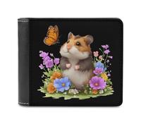 Hamster Butterfly Rat Bifold Wallet PU Leather Printed Purse | Mini Card Holder,Pocket Wallets for Women Men