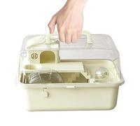 Hamster Cage - 12 Inch Portable Habitat for Small Animals | Clear Housing with Running Wheel Water Bottle and Hideaway | Travel-friendly Box for Dwarf Hamster, Gerbil, Mouse, Hedgehog, Indoor Use