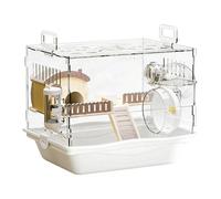 Hamster Cage - 15 Inch 2Tier Hamster Cage | Gerbil House With Tube Exercise Wheels - Durable Small Animal Enclosure With Wheel Bottle Dish And House For Hamstar Gerbil Mice Hedgehog Activity Rest And