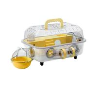 Hamster Cage 2-Layer Clear Detachable Assembled Nest | with Tunnel and Silent Wheel 37x25x22cm Hamster Tank for Exercise Bedding Resting Hiding Seelping Small Animal Gerbil