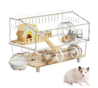Hamster Cage 2-Layer Clear Pet Enclosure