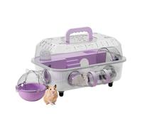 Hamster Cage 2-Layer Detachable Small Animal Enclosure | with Tunnel and Silent Wheel 14.57x9.84x8.66in Mice Cage for Exercise Bedding Resting Hiding Seelping Small Animal Gerbil