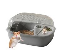 Hamster Cage - 2-Tier Clear Small Animal Habitat | Portable Acrylic Activity House with Exercise Wheel Accessories for Indoor Outdoor, Home, Hamsters or Small Pets, 12.2x9.25x6.3in
