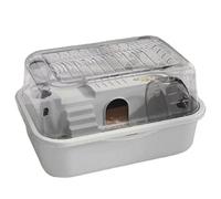 Hamster Cage Acrylic hamster cage with double layered spaciousness for breeding golden bears(Gris)