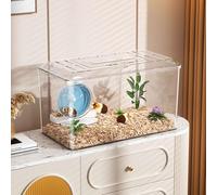 Hamster Cage, Acrylic Hamster Cage With Top Access, 360-Viewing Metal Rat Cage, Panoramic Habitat,Easy To Assemble & Clean For Syrian Hamster, Gerbil, Mouse(30cm)