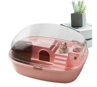 Hamster Cage - Acrylic Pet Carrier, Wire Frame Home | Modular Housing Box, Safe Pet Retreat, Perfect Animal Housing Station Offering Space And Security During Daily Exploration Feeding, 35.5x27.5x20cm