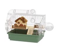 Hamster Cage Acrylic pet villa with large space running wheel water bottle hamster cage(Green)