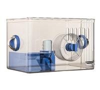 Hamster Cage Acrylic transparent partition spacious home desktop hamster cage(Blue)