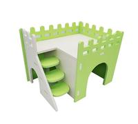 Hamster Cage Assembled Hamster Slide Toy Golden Bear Breathable House Nest Chinchillas Accessories(Green)