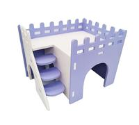 Hamster Cage Assembled Hamster Slide Toy Golden Bear Breathable House Nest Chinchillas Accessories Habitat(Purple)