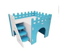 Hamster Cage Assembled Hamster Slide Toy Golden Bear Breathable House Nest Chinchillas Accessories Habitat(Blue)