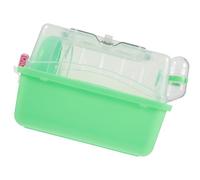 Hamster Cage Big with Running Wheel and Water Bottle, Plastic | Light Green, Removable Bottom Tray and Detachable Facilities, Tabletop Indoor Placement for Dwarf Hamsters and Rats