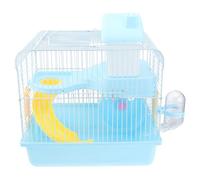 Hamster Cage Blue 27x21x30cm Portable Double Layer Pet House