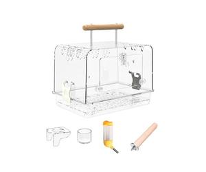 Hamster Cage Breathable Acrylic Villa Bird Cage for Small Birds Peony Parrot Whole Set