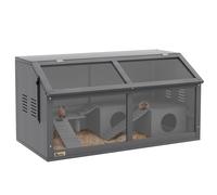 Hamster Cage Charcoal Grey Fir Wood Acrylic 85Lx45Wx44Hcm Multilayer Board Open