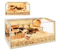 Hamster Cage Chewproof, Large Hamster Cages and Habitats, Openable Top with Acrylic Sheets, Solid Built