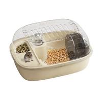 Hamster Cage - Clear Acrylic Small Animal Cage with Openable Part | Luxury Golden Hamster House with Space for Home Activities, Bedroom