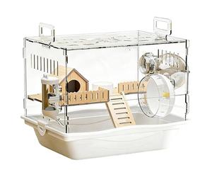 Hamster Cage - Completely Transparent Pet Habitat Cage - Small Pet Enclosure - for Chinchilla, Small Bunny, Ferret, Hamster, Pygmy Hedgehog