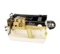 Hamster Cage Double layered fully transparent hamster cage with wooden accessories spacious