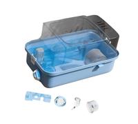 Hamster Cage Double Tiers with Water Bottle Multipurpose House Hamster Habitat Small Animal Cage for Gerbils Hedgehog Bunny- blue