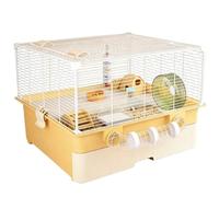 Hamster Cage Drawer style hamster cage suitable for small pets transparent(Yellow)