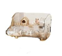 Hamster Cage Easy Clean Transparent Hamster Cage Large Luxury Villa Habitat With Full Set Pet Supplies Spacious House For Small Rodents(Color-03)