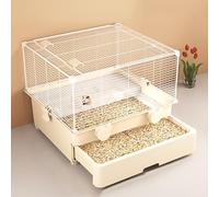 Hamster Cage, Extra Large Luxury Hamster Villa, Drawer Type Wire Pet Cage, Mouse Mice Habitat Gerbil House Suitable for Golden Bear Squirrel(White)