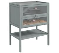 Hamster Cage Fir Wood Grey 60x40x80cm Extra-Large Multi-Level w/ Storage Shelf.