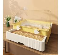 Hamster Cage, Golden Bear Super Luxury Villa, Drawer-type Basic Cage Breeding Box, Transparent Hamster Cage, Suitable for Hamsters, Hedgehogs(Yellow)