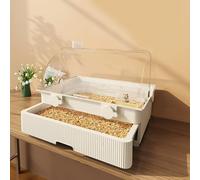 Hamster Cage, Golden Bear Super Luxury Villa, Drawer-type Basic Cage Breeding Box, Transparent Hamster Cage, Suitable for Hamsters, Hedgehogs(White)
