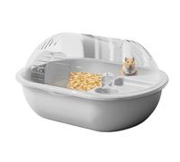 Hamster Cage Grey double-layer hamster cage with liftable transparent top cover