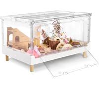Hamster Cage & Guinea Pig Cages, Acrylic Cage for Small Animal Pets, Large Transparent Gerbil Cage and Habitats, Hedgehog, Dwarf Hamster, Rat, Mouse, Ferret, Bunny, Quail, Extendable, Stackable