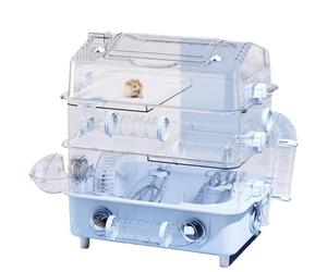 Hamster Cage Hamster breeding cage spacious blue villa three layers of acrylic transparent Habitat