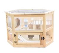 Hamster Cage Hamster cage acrylic solid wood villa wooden house double-layer