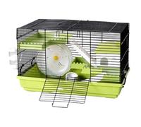 Hamster Cage Hamster cage castle breeding Golden Bear double-layer with running wheels(Green)