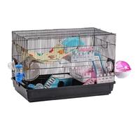 Hamster Cage Hamster Cage Double layered Spacious Golden Bear Nest Villa(Black)