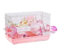 Hamster Cage Hamster Cage Double layered Spacious Golden Bear Nest Villa(Pink)