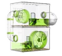 Hamster Cage Hamster Cage Double layered Villa Large Space Acrylic Transparent Belt Tunnel(Green)