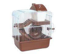 Hamster Cage Hamster cage double layered with a house can be carried by hand and taken out(Coffee)