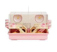 Hamster Cage Hamster Cage Double Room with Separate Mesh Structure and Convenient Handle(Pink)