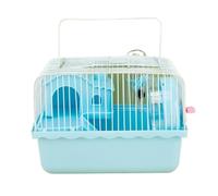 Hamster Cage Hamster cage pet villa home desktop portable easy to carry with running wheels(Blue)