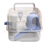 Hamster Cage Hamster cage portable handheld panoramic transparent double-layer outdoor use(Blue)