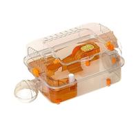 Hamster Cage Hamster cage spacious ventilated fully transparent with running wheels(Orange)